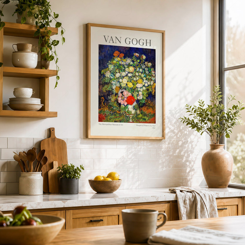 Van Gogh Bouquet of Flowers in a Vase Art Print – Floral Wall Decor