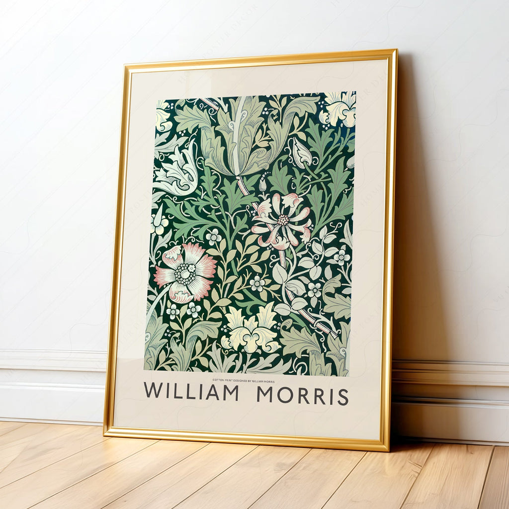 William Morris Compton Art Print – Green Floral Botanical Poster