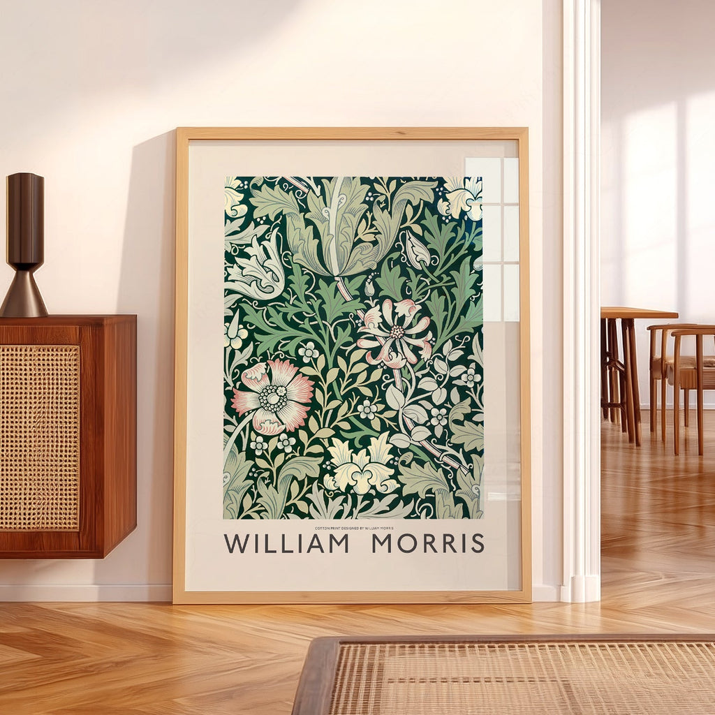 William Morris Compton Art Print – Green Floral Botanical Poster