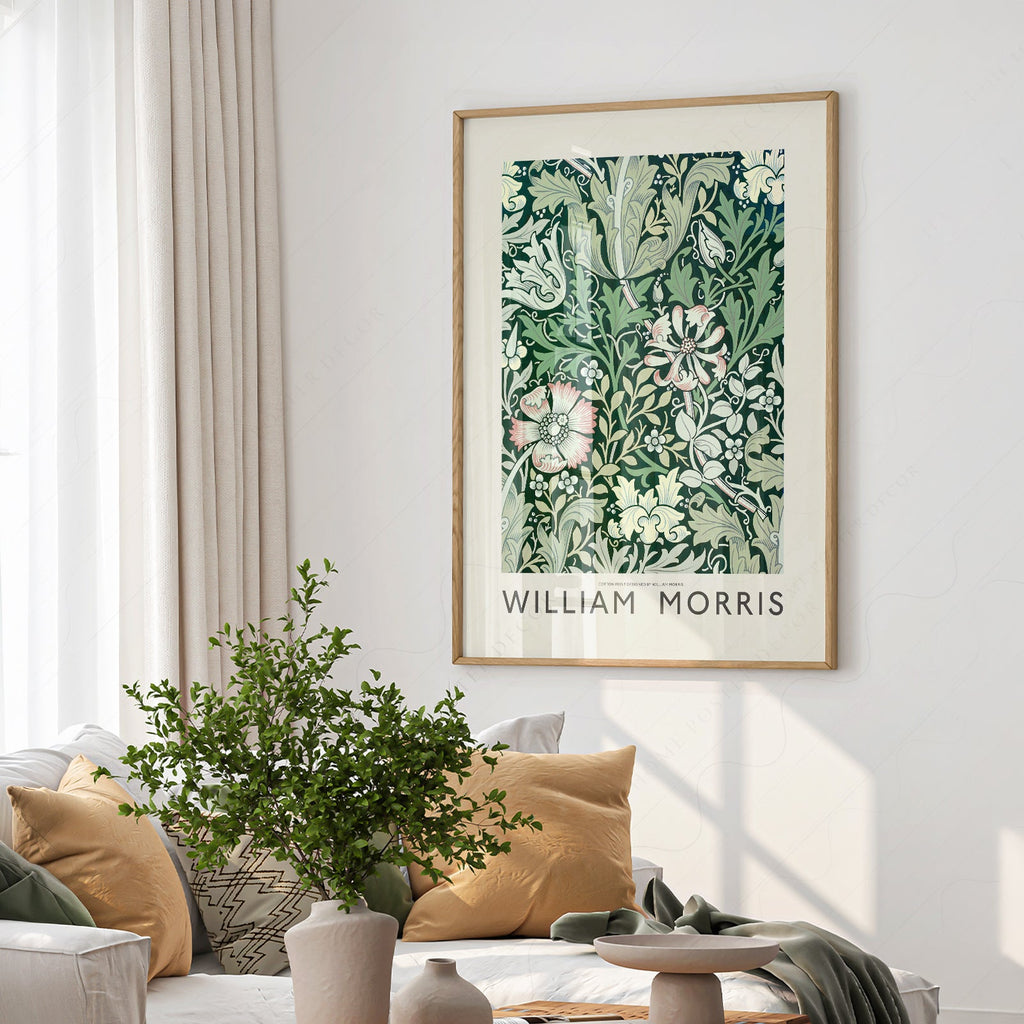 William Morris Compton Art Print – Green Floral Botanical Poster
