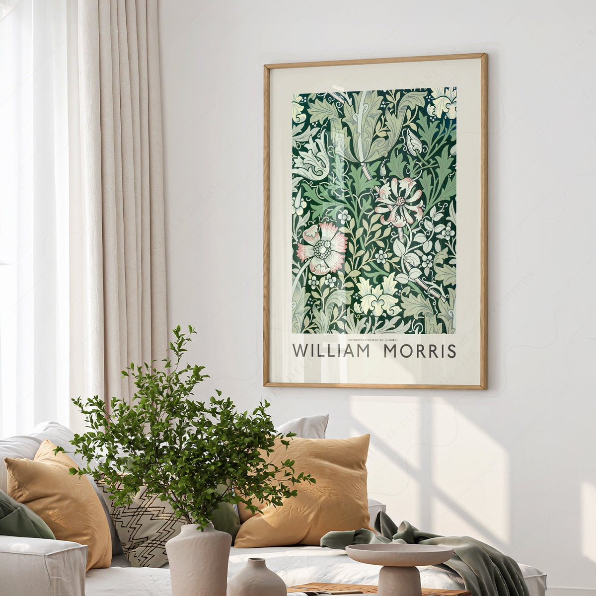 William Morris Compton Art Print – Green Floral Botanical Poster