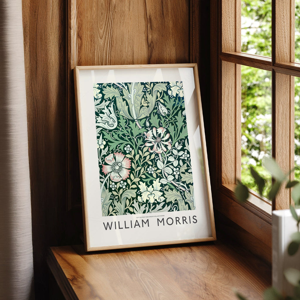 William Morris Compton Art Print – Green Floral Botanical Poster