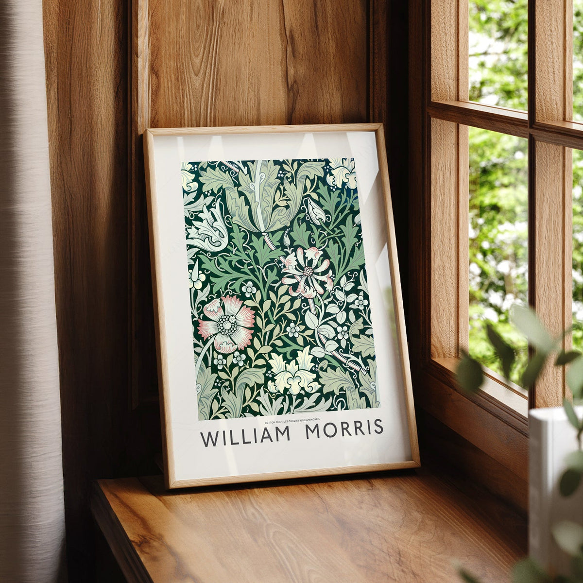 William Morris Compton Art Print – Green Floral Botanical Poster