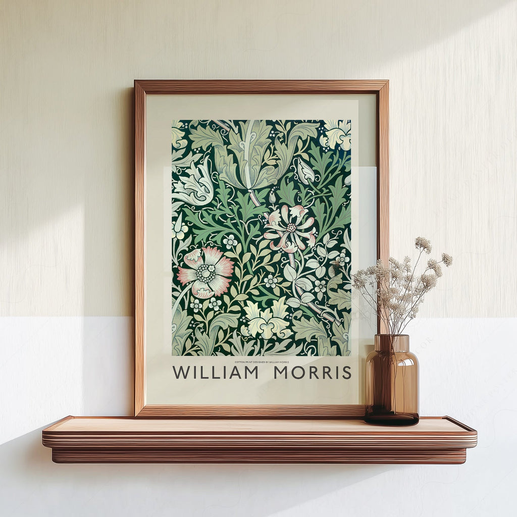 William Morris Compton Art Print – Green Floral Botanical Poster
