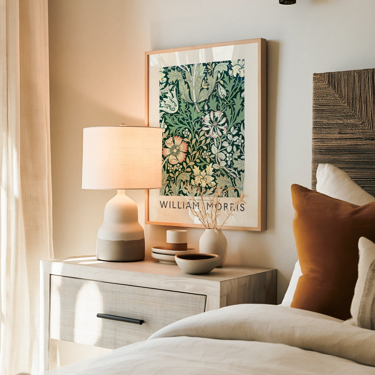 William Morris Compton Art Print – Green Floral Botanical Poster