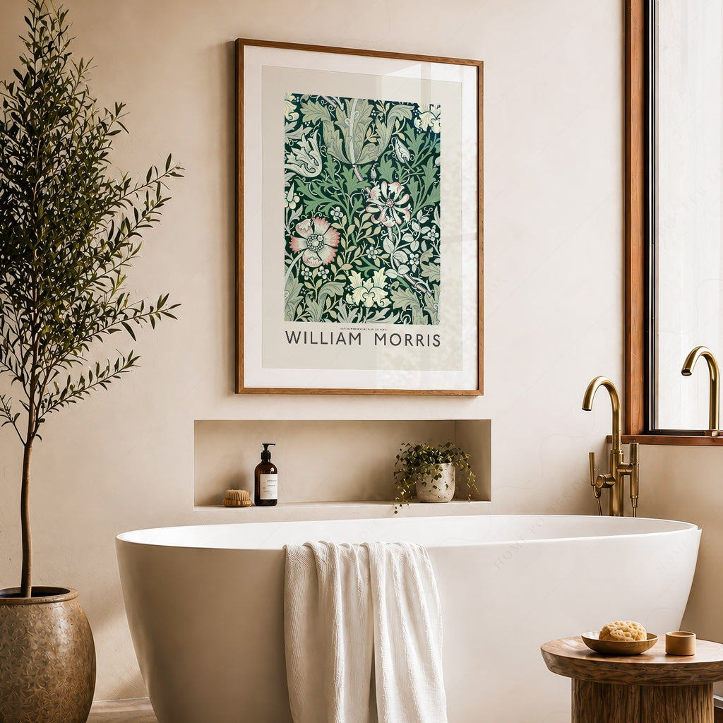 William Morris Compton Art Print – Green Floral Botanical Poster