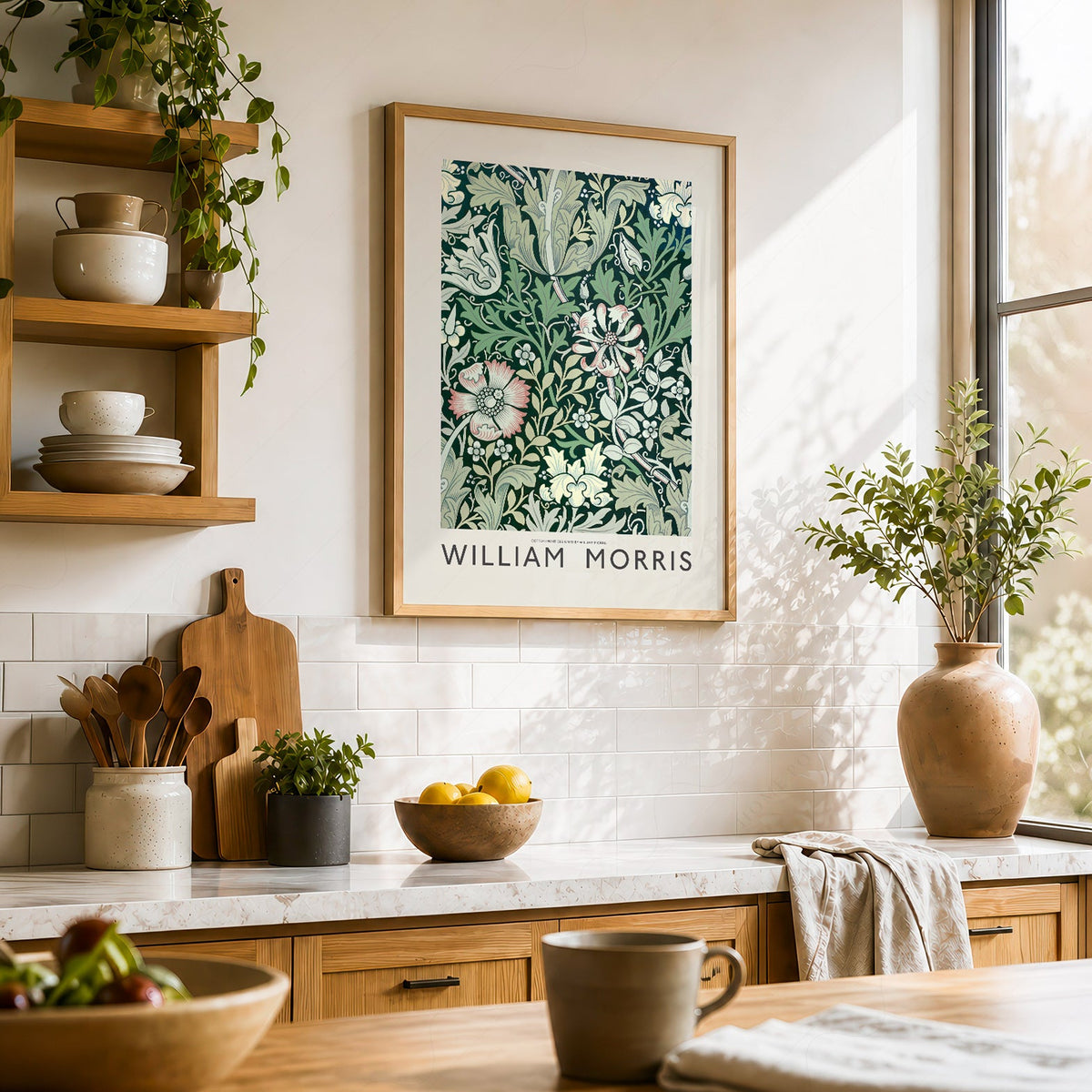 William Morris Compton Art Print – Green Floral Botanical Poster