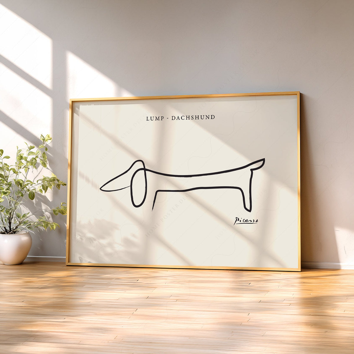 Pablo Picasso Lump Dachshund Line Drawing Print – Minimalist Wall Art