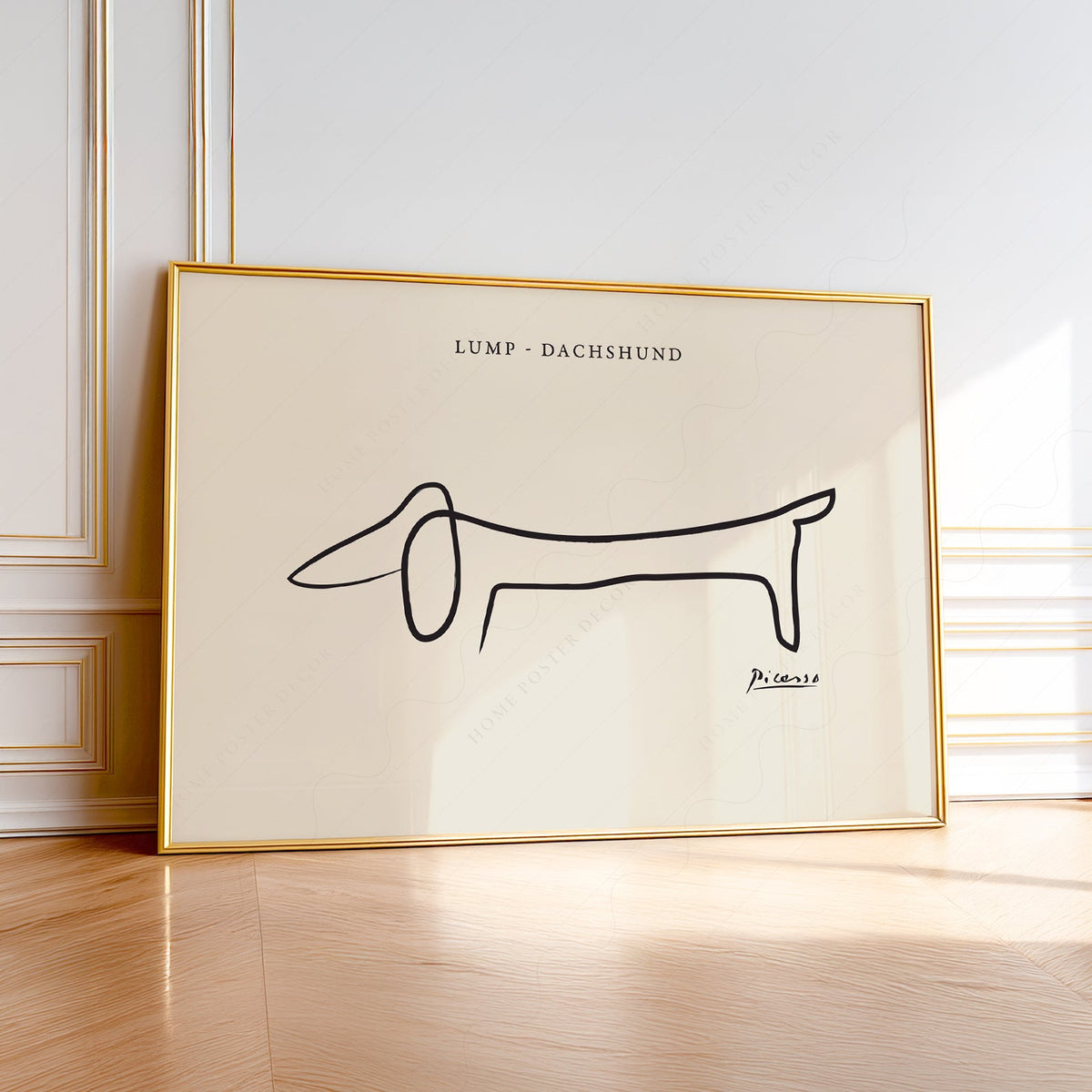 Pablo Picasso Lump Dachshund Line Drawing Print – Minimalist Wall Art