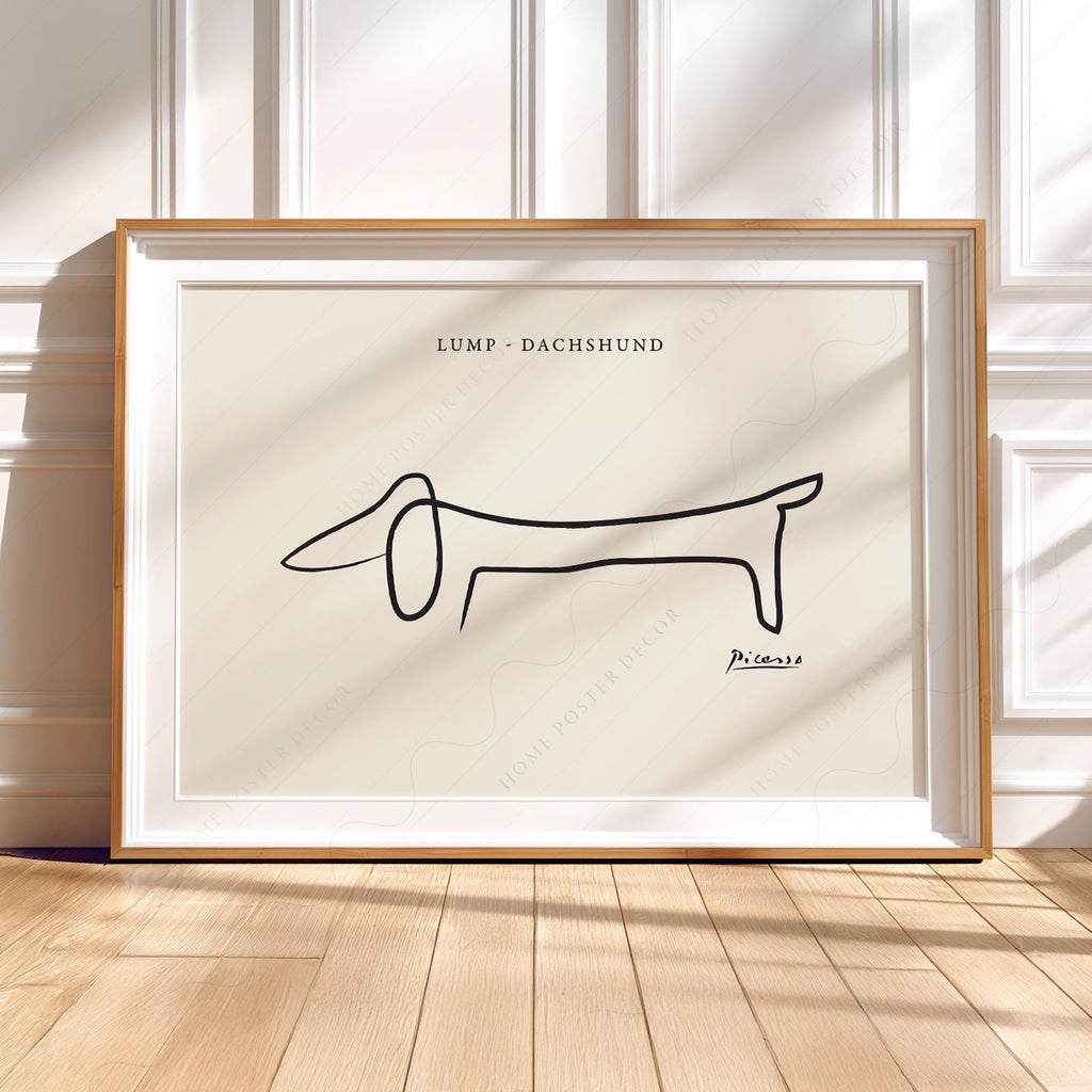 Pablo Picasso Lump Dachshund Line Drawing Print – Minimalist Wall Art
