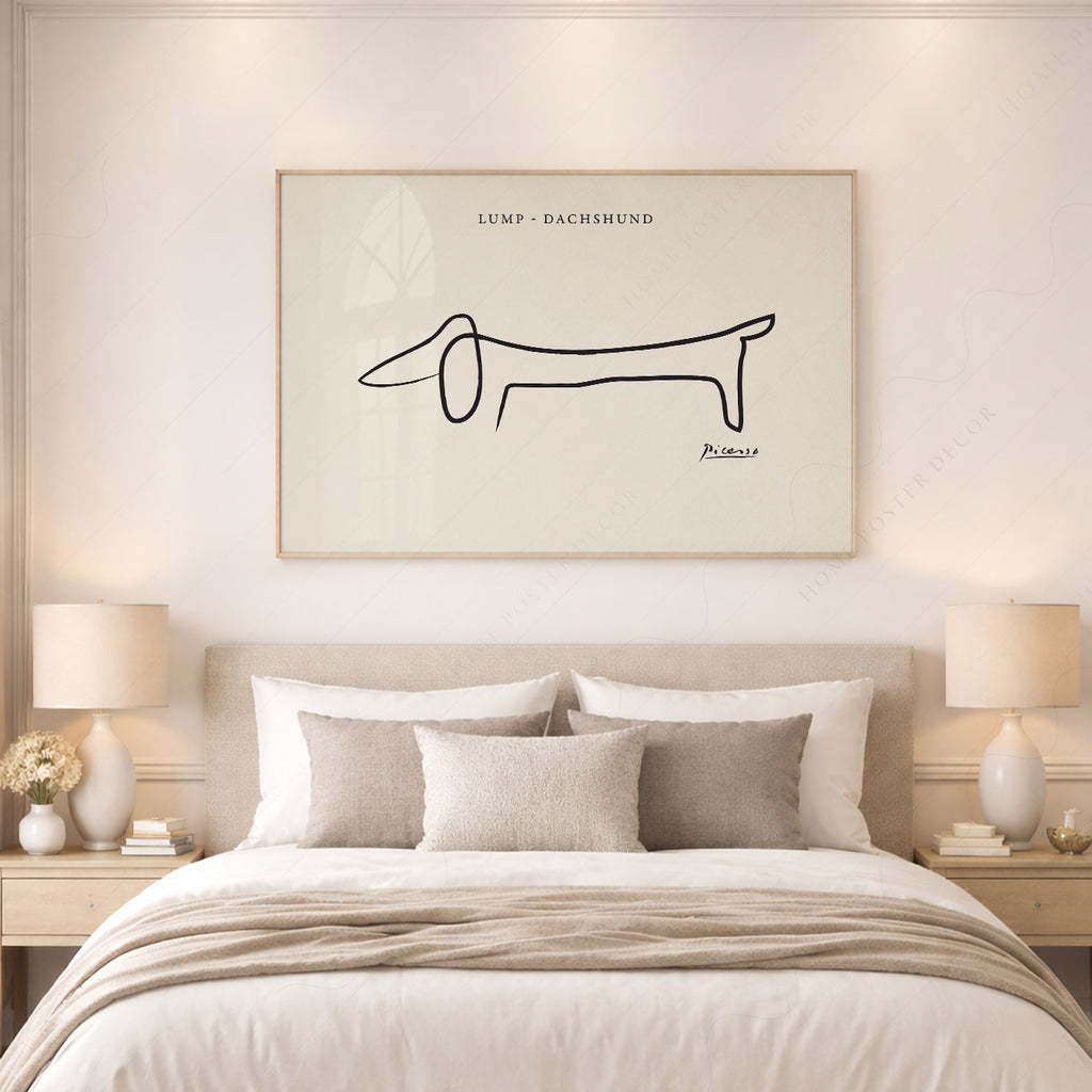 Pablo Picasso Lump Dachshund Line Drawing Print – Minimalist Wall Art