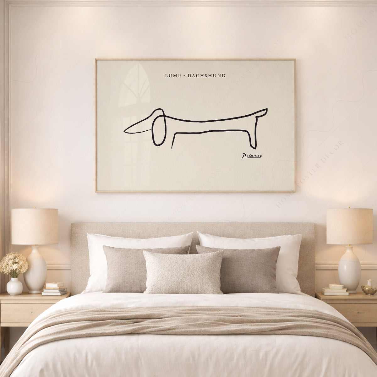 Pablo Picasso Lump Dachshund Line Drawing Print – Minimalist Wall Art