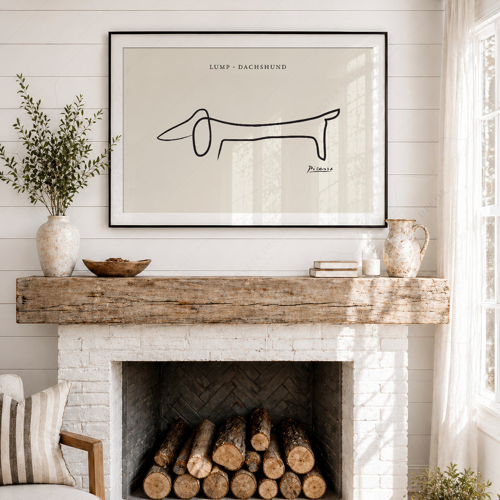 Pablo Picasso Lump Dachshund Line Drawing Print – Minimalist Wall Art