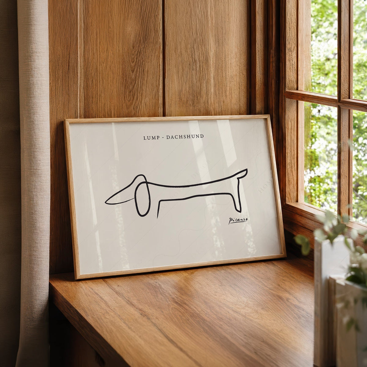 Pablo Picasso Lump Dachshund Line Drawing Print – Minimalist Wall Art