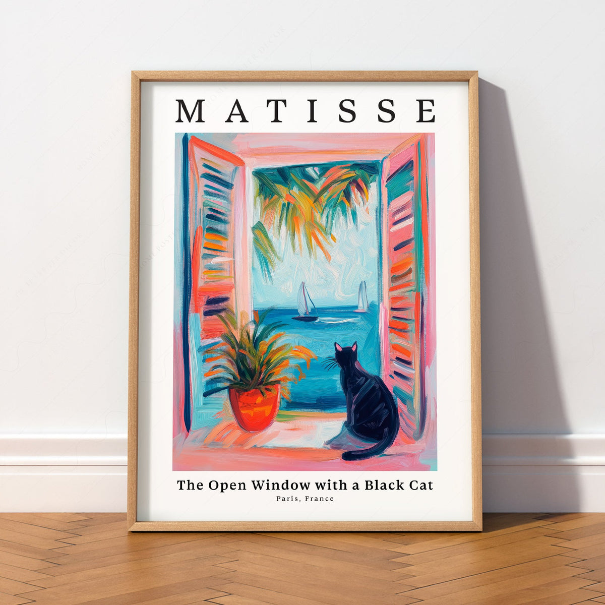 Matisse Inspired - The Open Window with a Black Cat Print – Colorful Wall Art