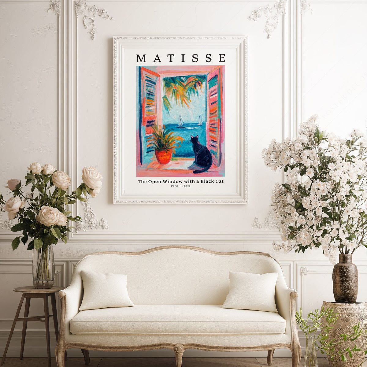Matisse Inspired - The Open Window with a Black Cat Print – Colorful Wall Art