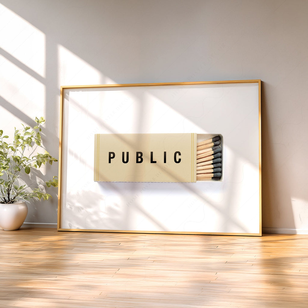 Public Matchbox Art Print – Minimalist Wall Decor Poster