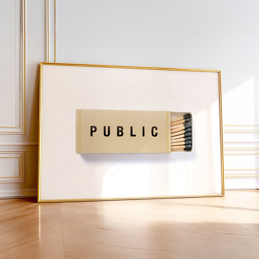 Public Matchbox Art Print – Minimalist Wall Decor Poster