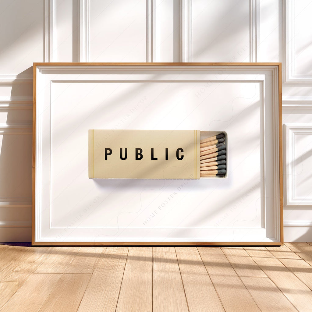 Public Matchbox Art Print – Minimalist Wall Decor Poster