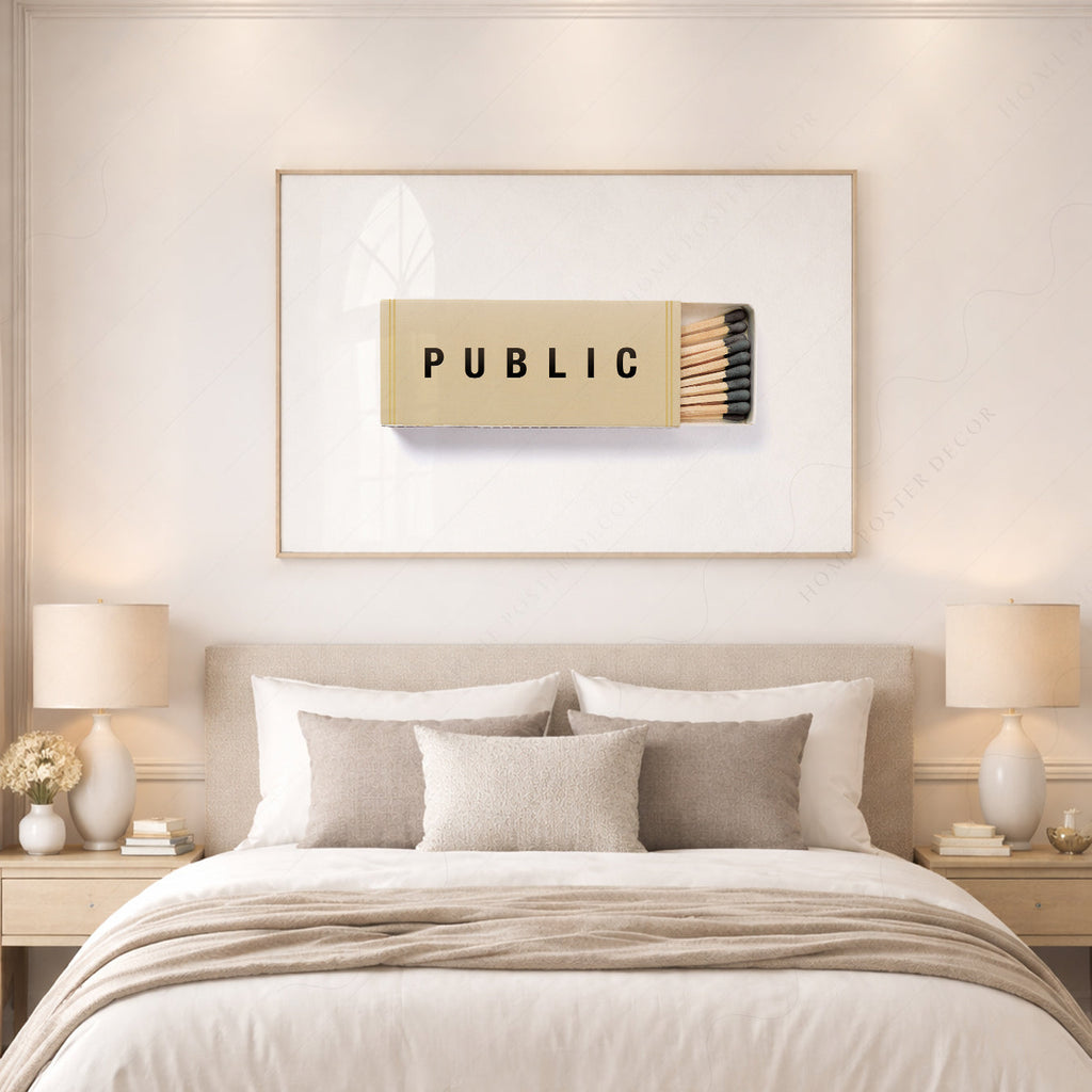 Public Matchbox Art Print – Minimalist Wall Decor Poster