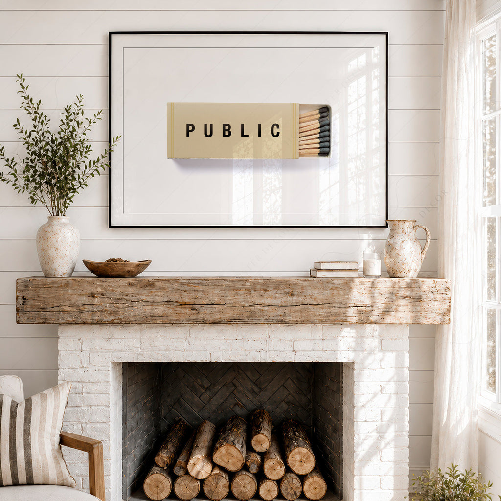 Public Matchbox Art Print – Minimalist Wall Decor Poster