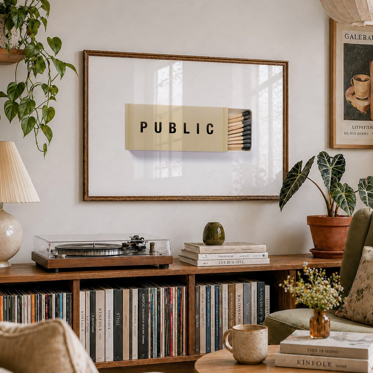 Public Matchbox Art Print – Minimalist Wall Decor Poster