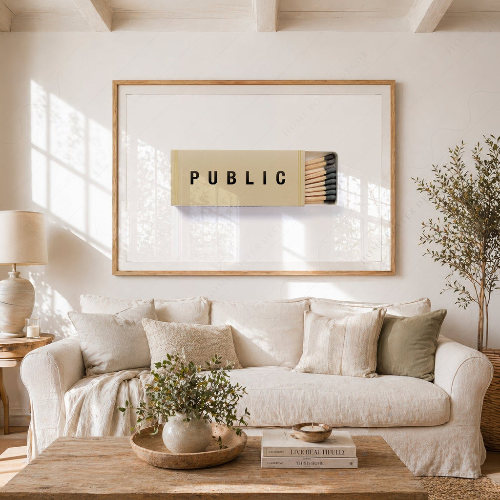 Public Matchbox Art Print – Minimalist Wall Decor Poster