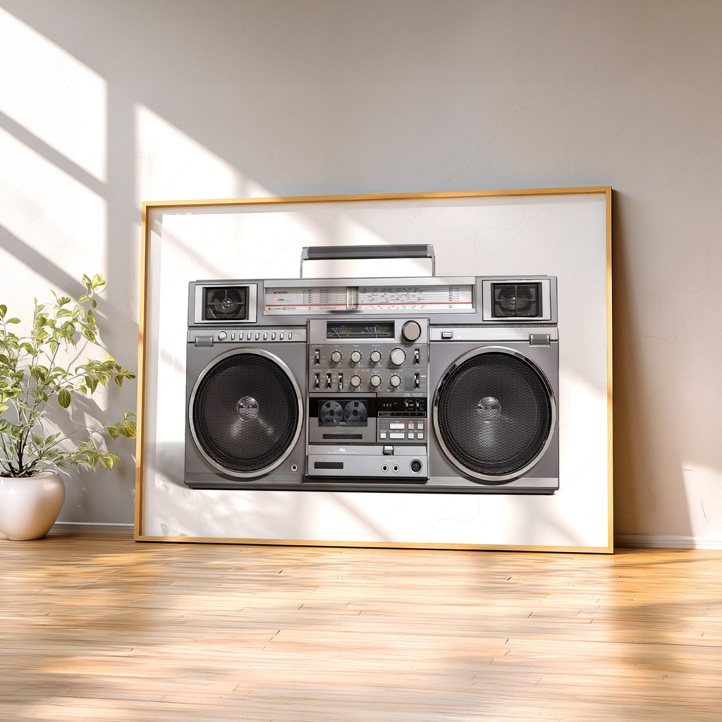 RC M90 Boombox Art Print – 80s Hip Hop Retro Music Wall Decor