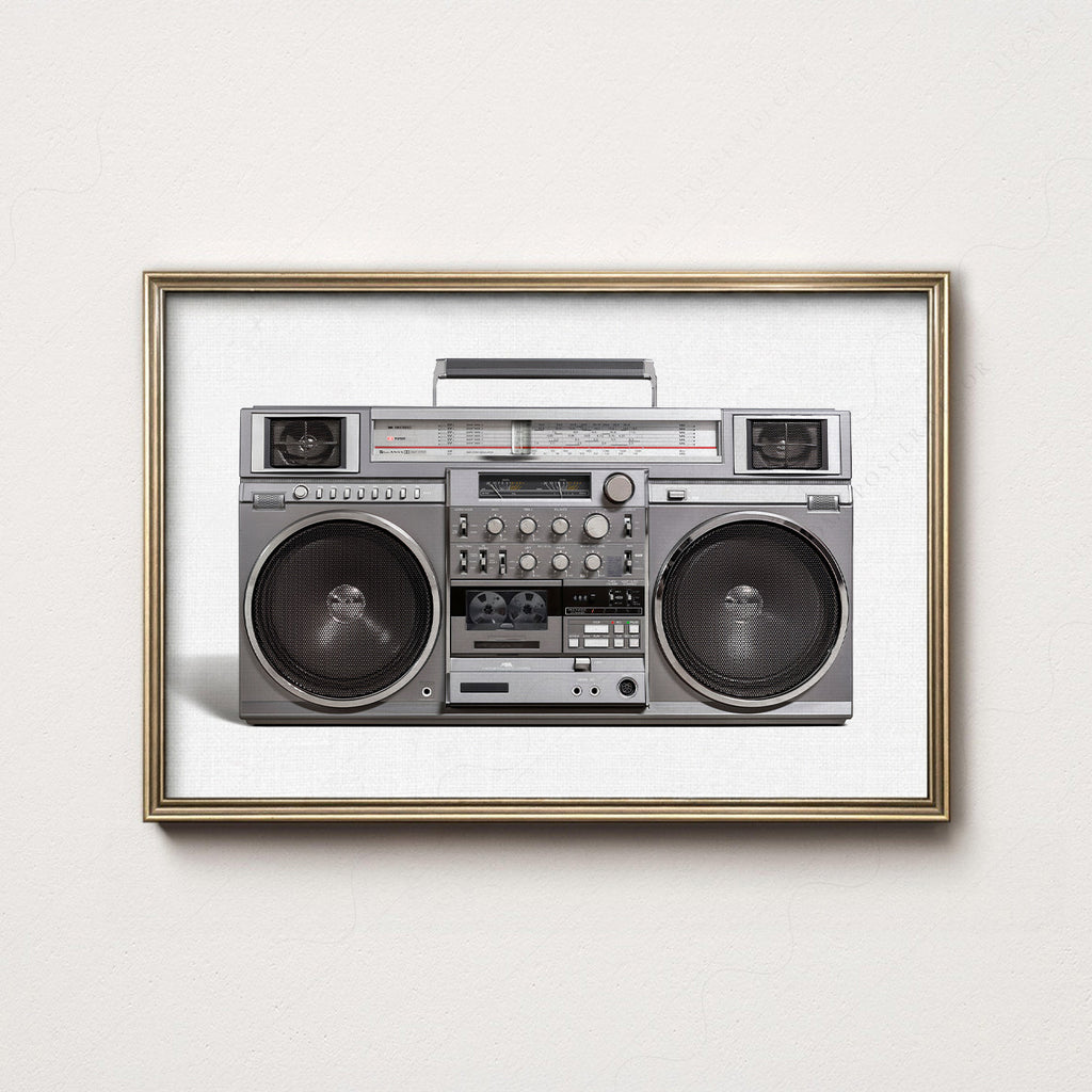 RC M90 Boombox Art Print – 80s Hip Hop Retro Music Wall Decor