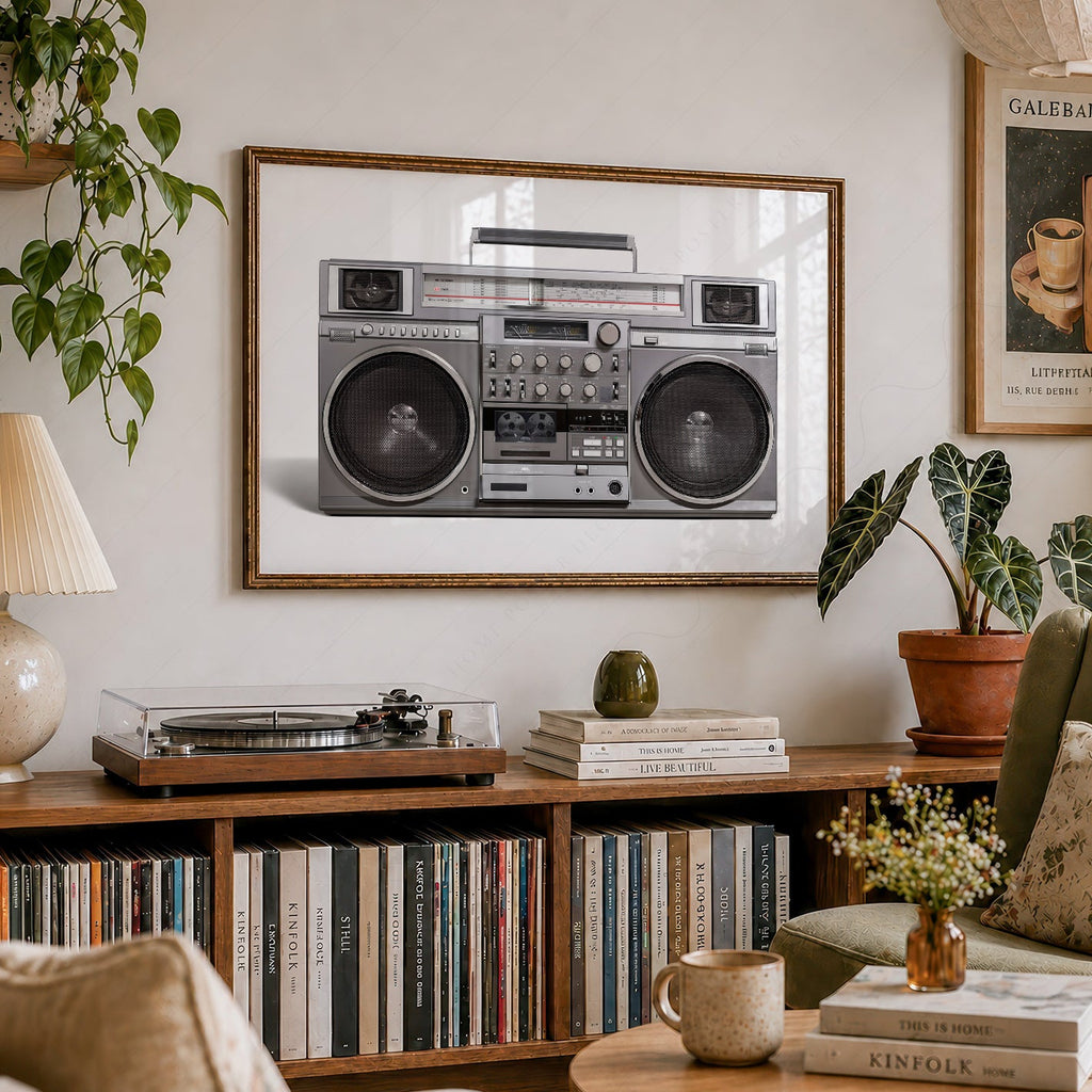 RC M90 Boombox Art Print – 80s Hip Hop Retro Music Wall Decor