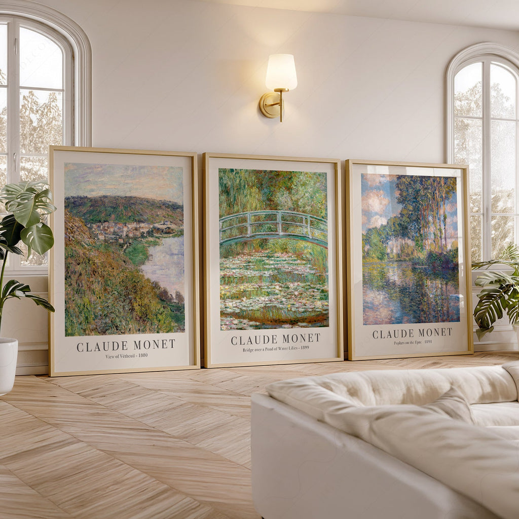 Claude Monet Set of 3 Prints – Landscape Wall Art Collection