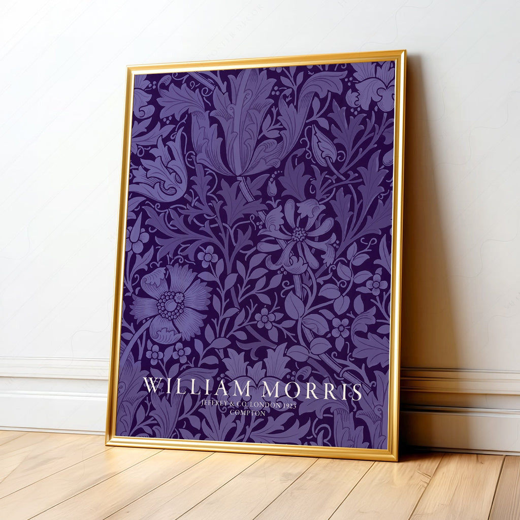 William Morris Compton Art Print – Purple Botanical Wall Art Poster