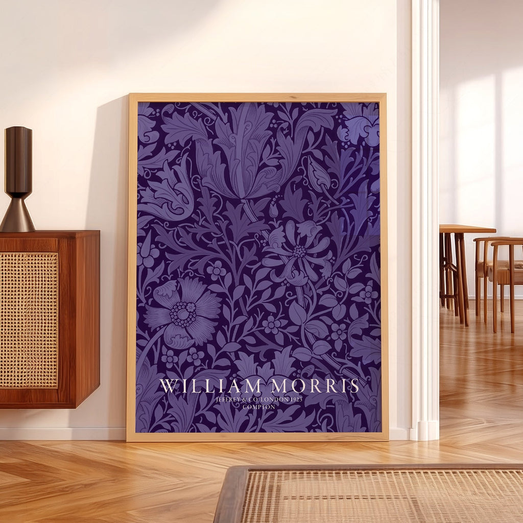 William Morris Compton Art Print – Purple Botanical Wall Art Poster