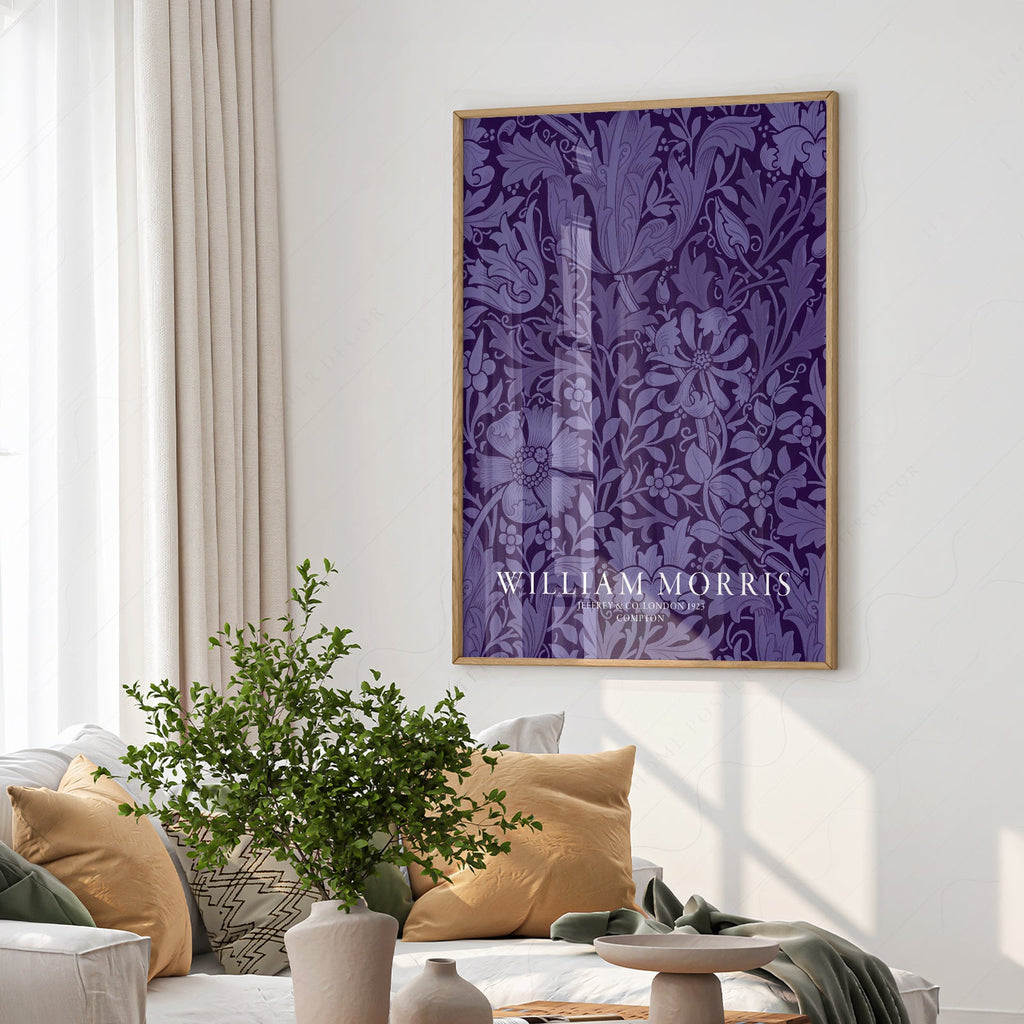 William Morris Compton Art Print – Purple Botanical Wall Art Poster