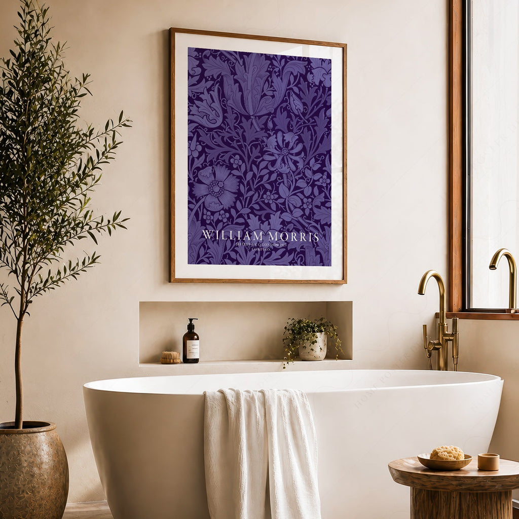 William Morris Compton Art Print – Purple Botanical Wall Art Poster