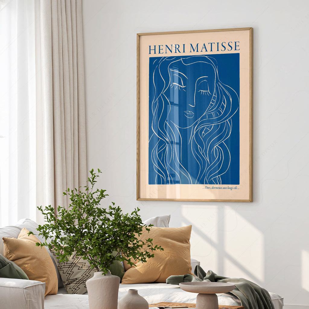 Henri Matisse Dors Dormeuse aux Longs Cils Art Print – Blue Line Art