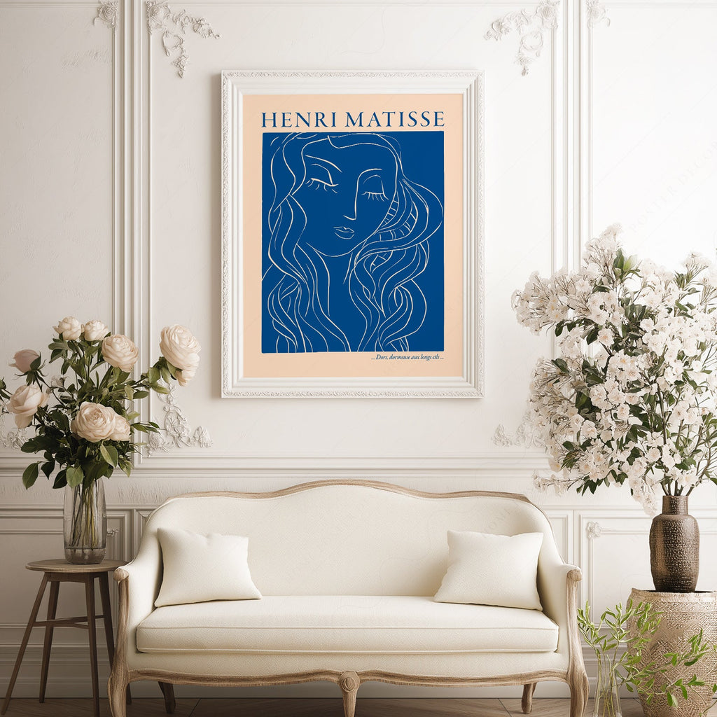 Henri Matisse Dors Dormeuse aux Longs Cils Art Print – Blue Line Art