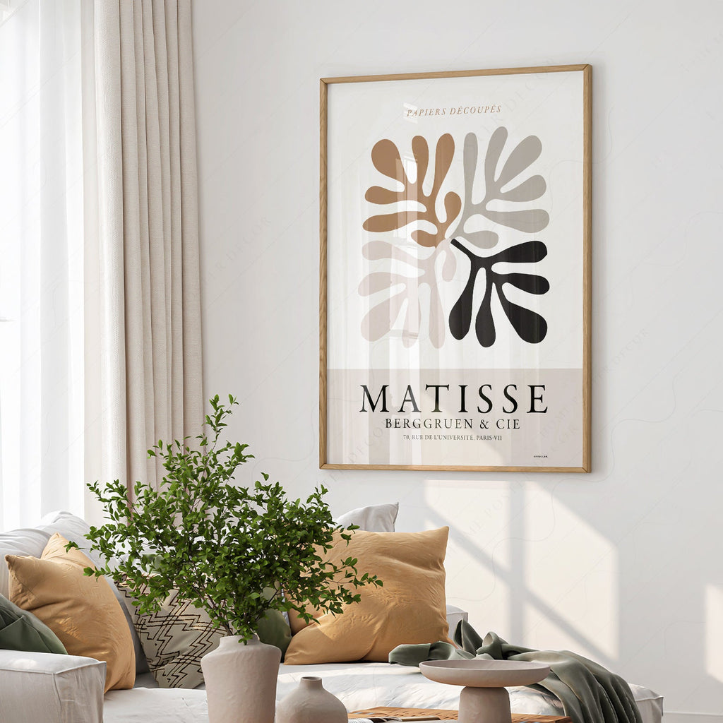 Henri Matisse Papiers Découpés Art Print – Neutral Leaf Wall Poster