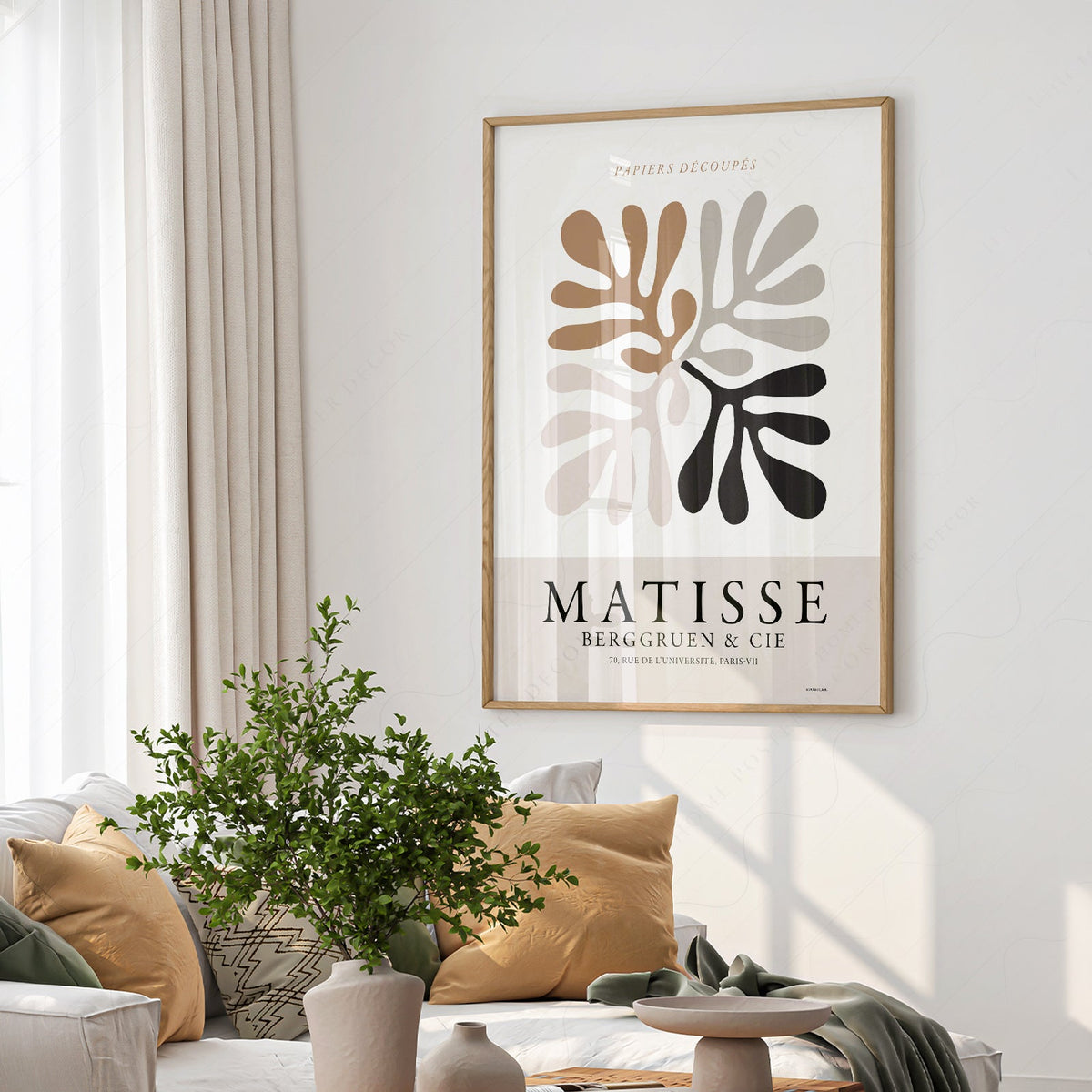 Henri Matisse Papiers Découpés Art Print – Neutral Leaf Wall Poster