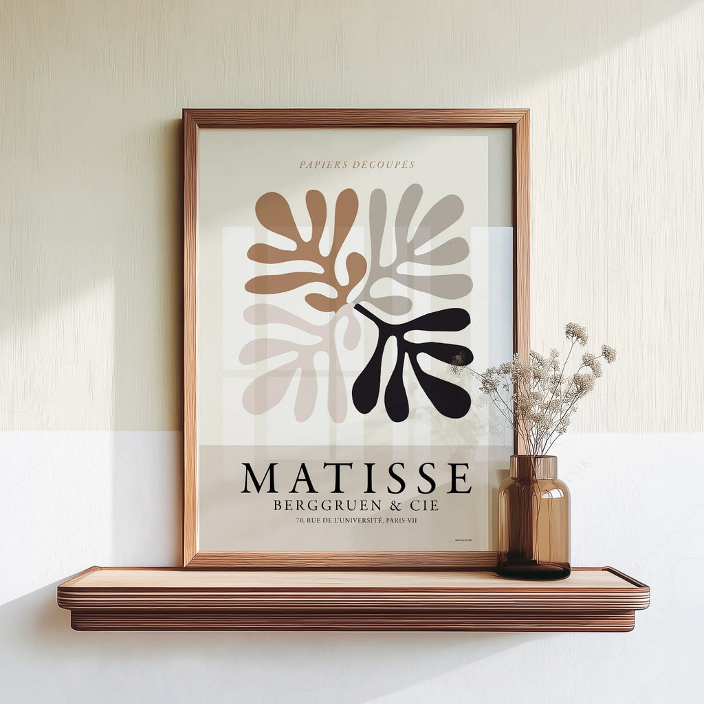 Henri Matisse Papiers Découpés Art Print – Neutral Leaf Wall Poster