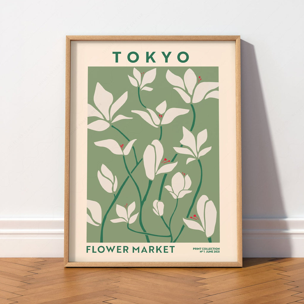 Tokyo Flower Market Print – Botanical Wall Art Poster for Modern Home