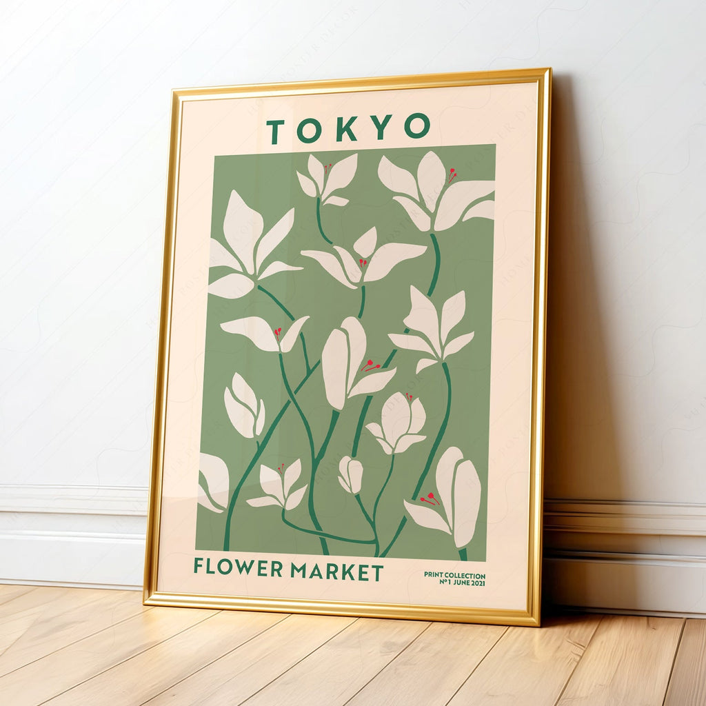 Tokyo Flower Market Print – Botanical Wall Art Poster for Modern Home