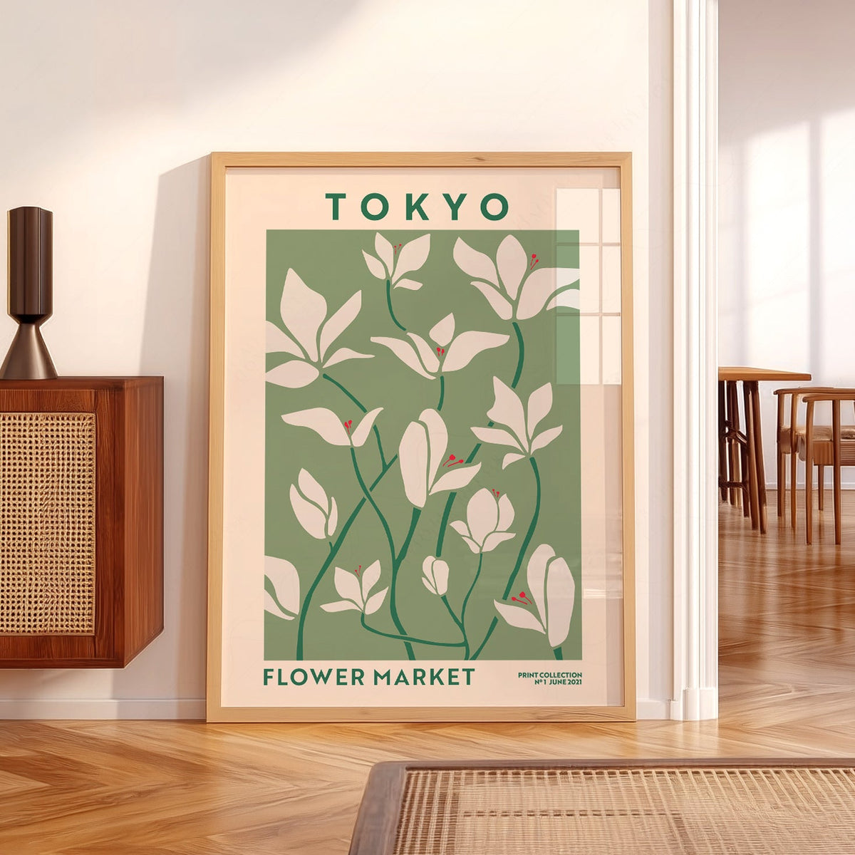 Tokyo Flower Market Print – Botanical Wall Art Poster for Modern Home
