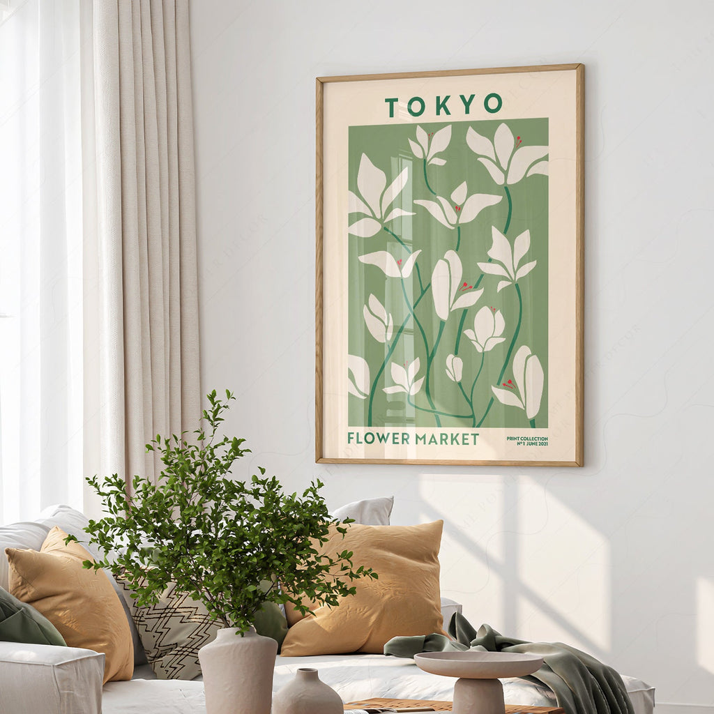 Tokyo Flower Market Print – Botanical Wall Art Poster for Modern Home