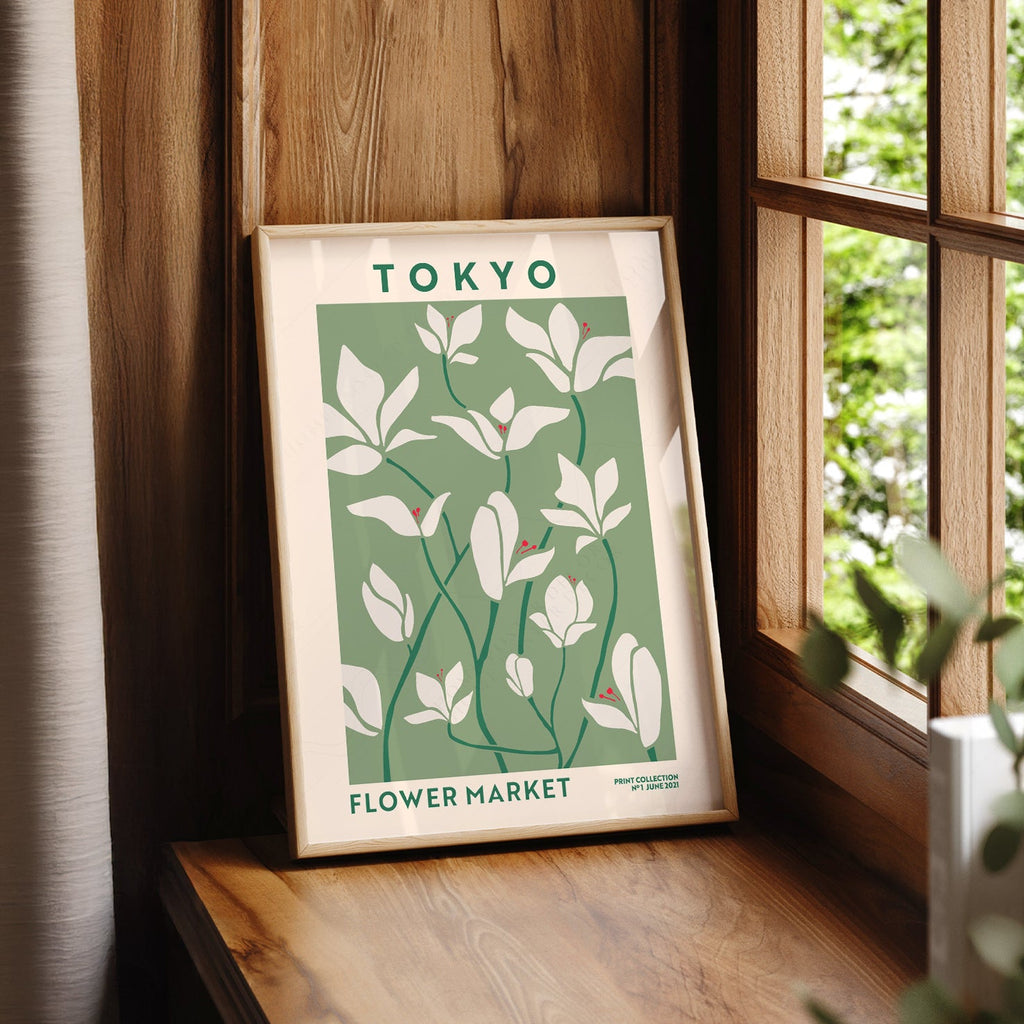 Tokyo Flower Market Print – Botanical Wall Art Poster for Modern Home