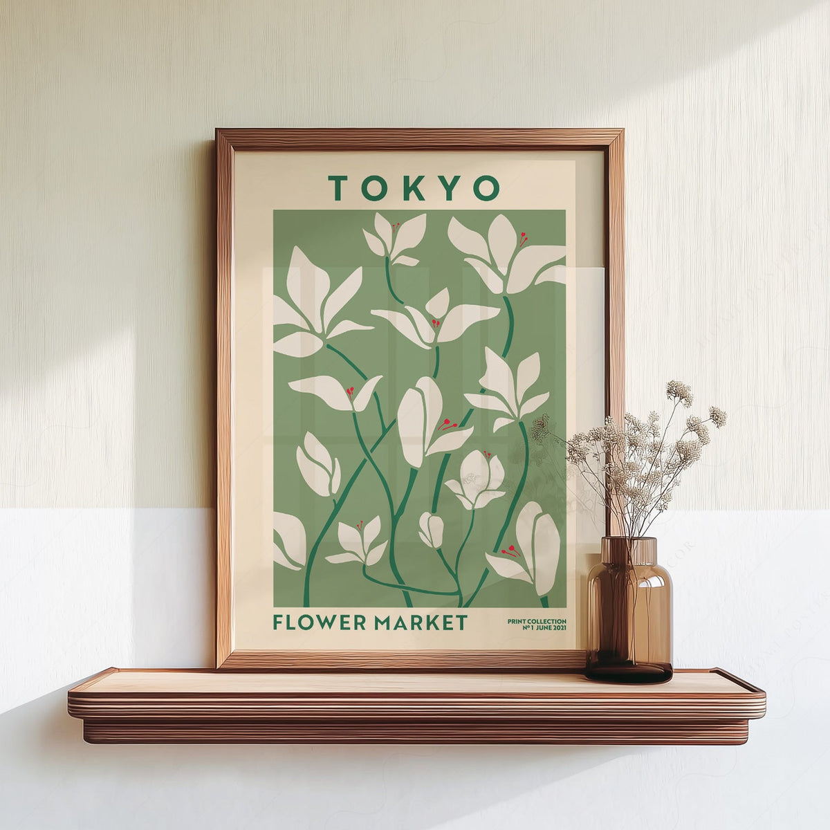 Tokyo Flower Market Print – Botanical Wall Art Poster for Modern Home