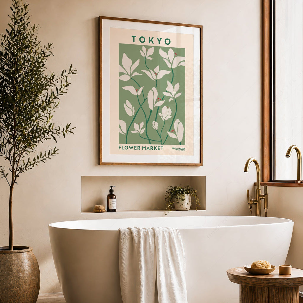 Tokyo Flower Market Print – Botanical Wall Art Poster for Modern Home