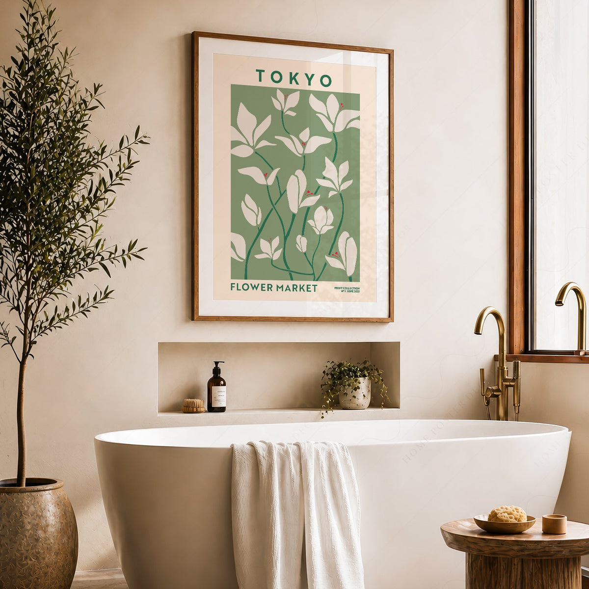 Tokyo Flower Market Print – Botanical Wall Art Poster for Modern Home