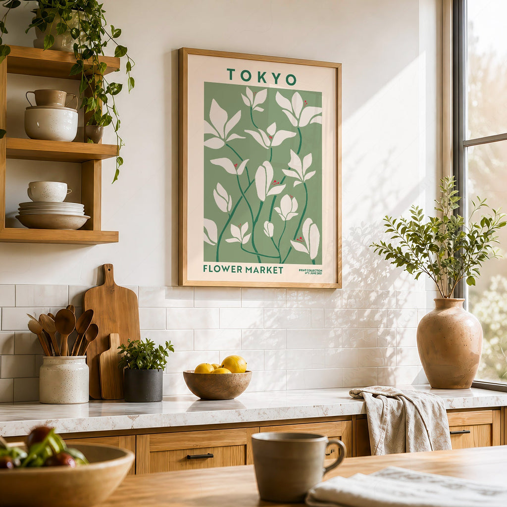 Tokyo Flower Market Print – Botanical Wall Art Poster for Modern Home