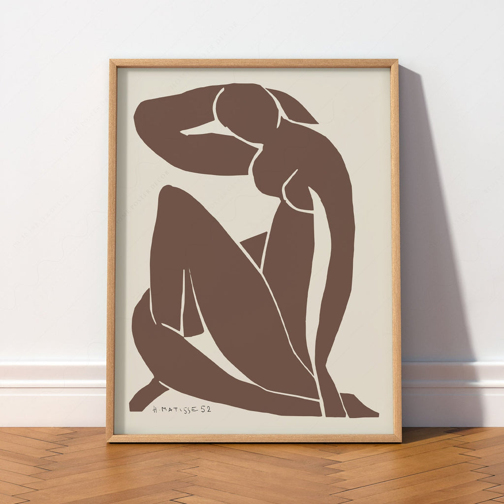 Henri Matisse Blue Nude Brown Art Print – Minimalist Modern Wall Decor